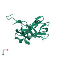 PDB entry 6fre coloured by chain, top view.
