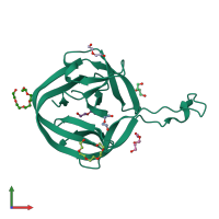 PDB entry 6frg coloured by chain, front view.