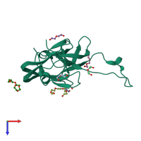 PDB entry 6frg coloured by chain, top view.