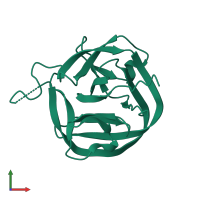 Monomeric assembly 1 of PDB entry 6frh coloured by chemically distinct molecules, front view.