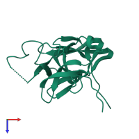 Ssp dnaB intein in PDB entry 6frh, assembly 1, top view.
