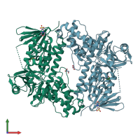 PDB entry 6frl coloured by chain, front view.