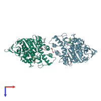 PDB entry 6fsd coloured by chain, top view.