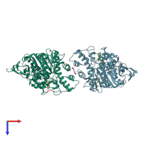 PDB entry 6fse coloured by chain, top view.