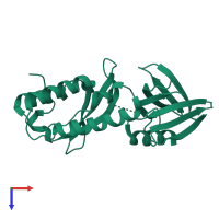 PDB entry 6fsf coloured by chain, top view.