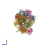 PDB entry 6fsz coloured by chain, side view.