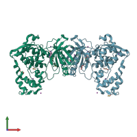 PDB entry 6ft7 coloured by chain, front view.