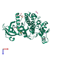 PDB entry 6ft8 coloured by chain, top view.