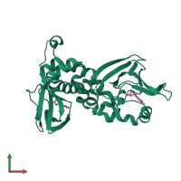 PDB entry 6ftf coloured by chain, front view.