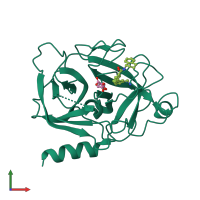 PDB entry 6fut coloured by chain, front view.