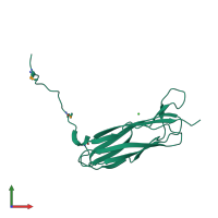 PDB entry 6fvi coloured by chain, front view.