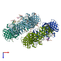PDB entry 6fvl coloured by chain, top view.
