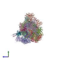 PDB entry 6fvx coloured by chain, side view.