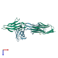 PDB entry 6fwx coloured by chain, top view.