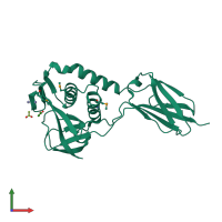 PDB entry 6fx6 coloured by chain, front view.