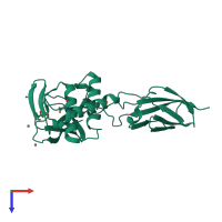PDB entry 6fx6 coloured by chain, top view.