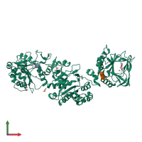 PDB entry 6fxm coloured by chain, front view.