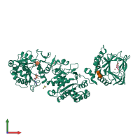 PDB entry 6fxt coloured by chain, front view.