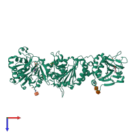 PDB entry 6fxt coloured by chain, top view.