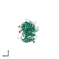 PDB entry 6fxx coloured by chain, side view.