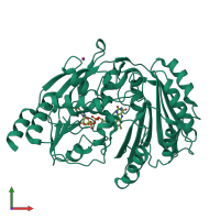 PDB entry 6fy9 coloured by chain, front view.
