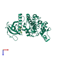 PDB entry 6fyl coloured by chain, top view.