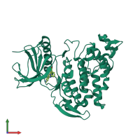 PDB entry 6fyp coloured by chain, front view.