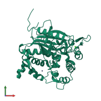 PDB entry 6fz1 coloured by chain, front view.