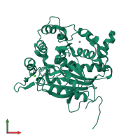 PDB entry 6fz7 coloured by chain, front view.