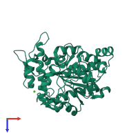 PDB entry 6fz7 coloured by chain, top view.