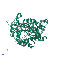 PDB entry 6fz8 coloured by chain, top view.