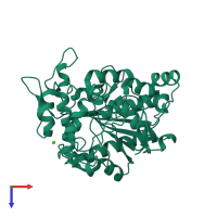 PDB entry 6fzc coloured by chain, top view.