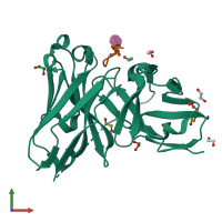 PDB entry 6fzq coloured by chain, front view.