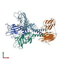 PDB entry 6fzv coloured by chain, front view.