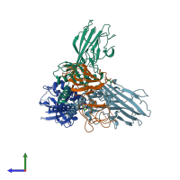 PDB entry 6fzw coloured by chain, side view.