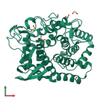 PDB entry 6g00 coloured by chain, front view.