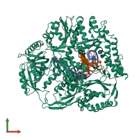 PDB entry 6g0a coloured by chain, front view.