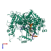 PDB entry 6g0a coloured by chain, top view.