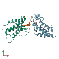 PDB entry 6g0s coloured by chain, front view.
