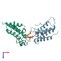 PDB entry 6g0s coloured by chain, top view.