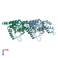PDB entry 6g0z coloured by chain, top view.