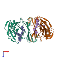 PDB entry 6g1e coloured by chain, top view.