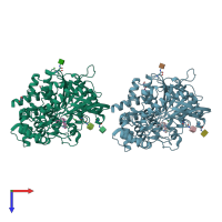 PDB entry 6g1v coloured by chain, top view.