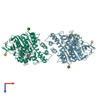 PDB entry 6g1w coloured by chain, top view.