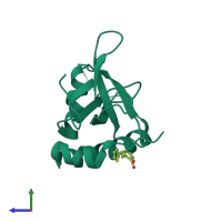 PDB entry 6g24 coloured by chain, side view.