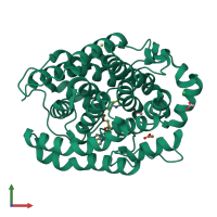 PDB entry 6g2a coloured by chain, front view.