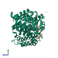 PDB entry 6g2a coloured by chain, side view.