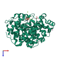 PDB entry 6g2a coloured by chain, top view.