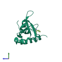 PDB entry 6g2b coloured by chain, side view.
