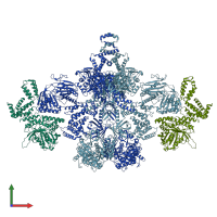 PDB entry 6g2d coloured by chain, front view.